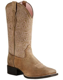 Ariat Women's Rich Brown Round Up Remuda Western Boots - Square Toe 