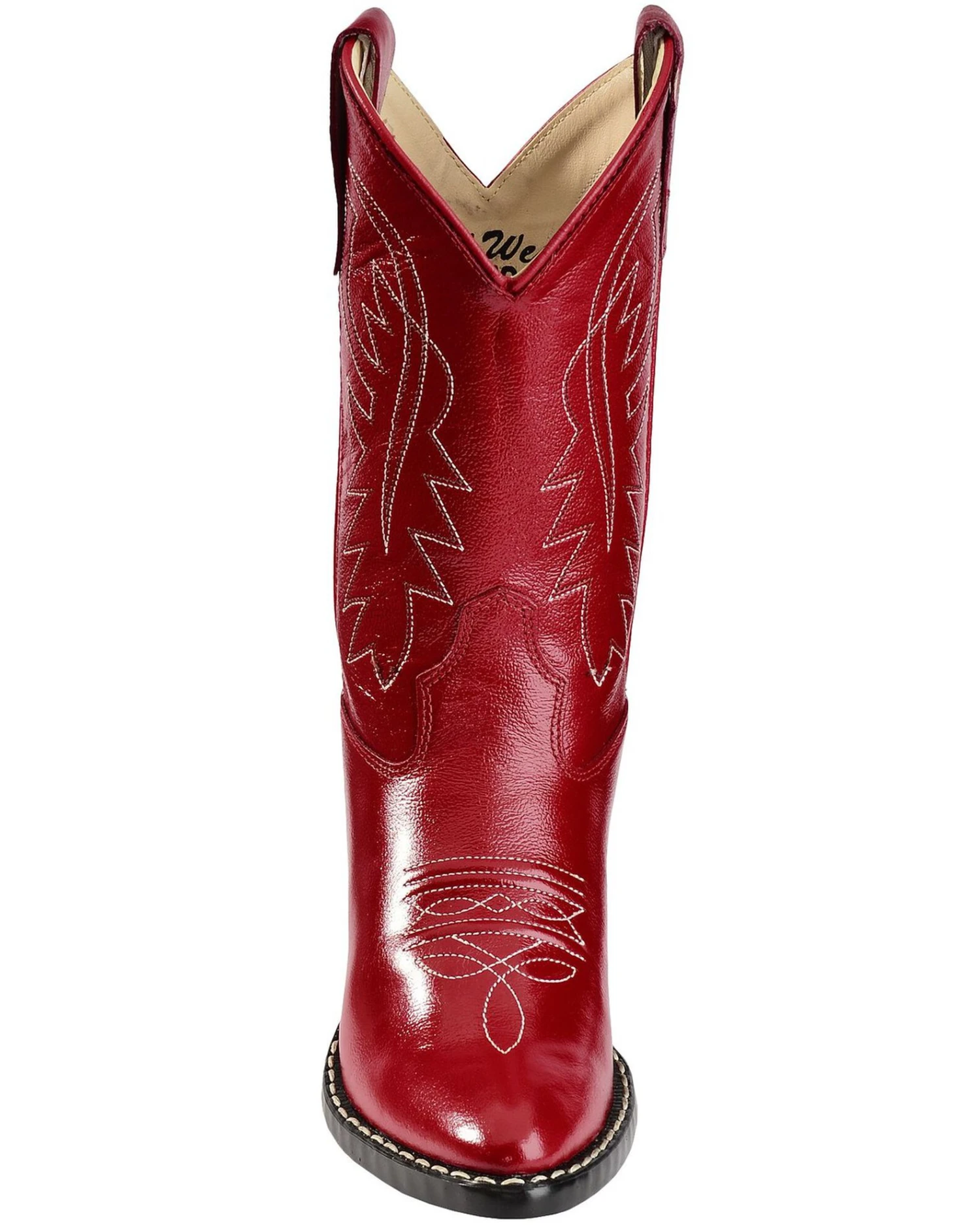 Old West Girls' Red Leather Western Boots - Pointed Toe 4 Old West Girls' Red Leather Western Boots - Pointed Toe - Image 4