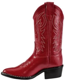 Old West Girls' Red Leather Western Boots - Pointed Toe 9 Old West Girls' Red Leather Western Boots - Pointed Toe -EverTrail Boots Sales Store 053C67 70 LT
