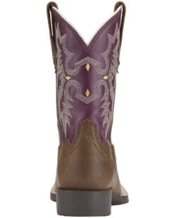 Ariat Girls' Tombstone Western Boots - Broad Square Toe -EverTrail Boots Sales Store 053H95 ZS BK