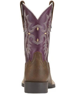 Ariat Little Girls' Tombstone Boots - Square Toe -EverTrail Boots Sales Store 053H96 ZS BK