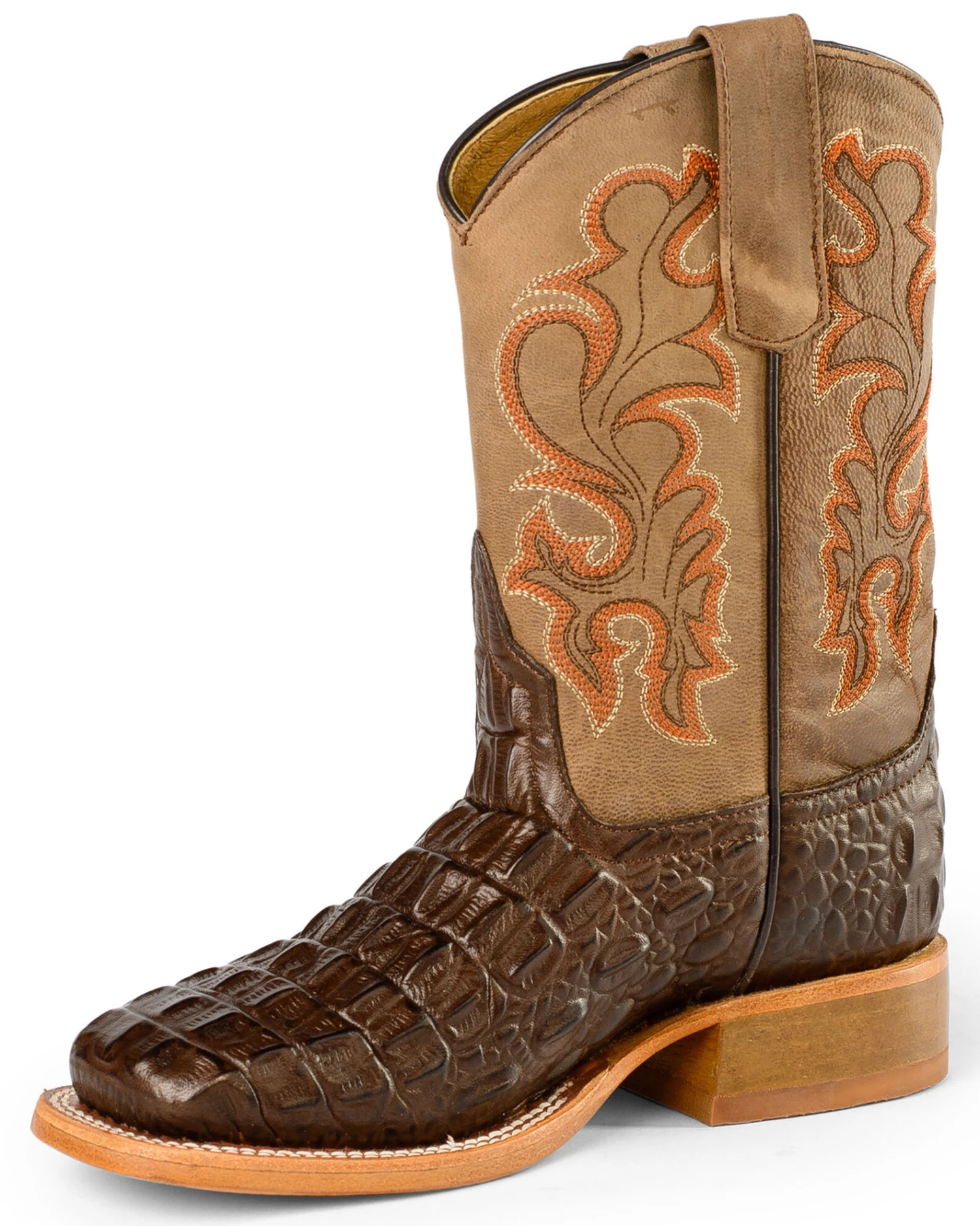 Horse Power Boys' Nile Croc Print Western Boots - Square Toe 1 Horse Power Boys' Nile Croc Print Western Boots - Square Toe
