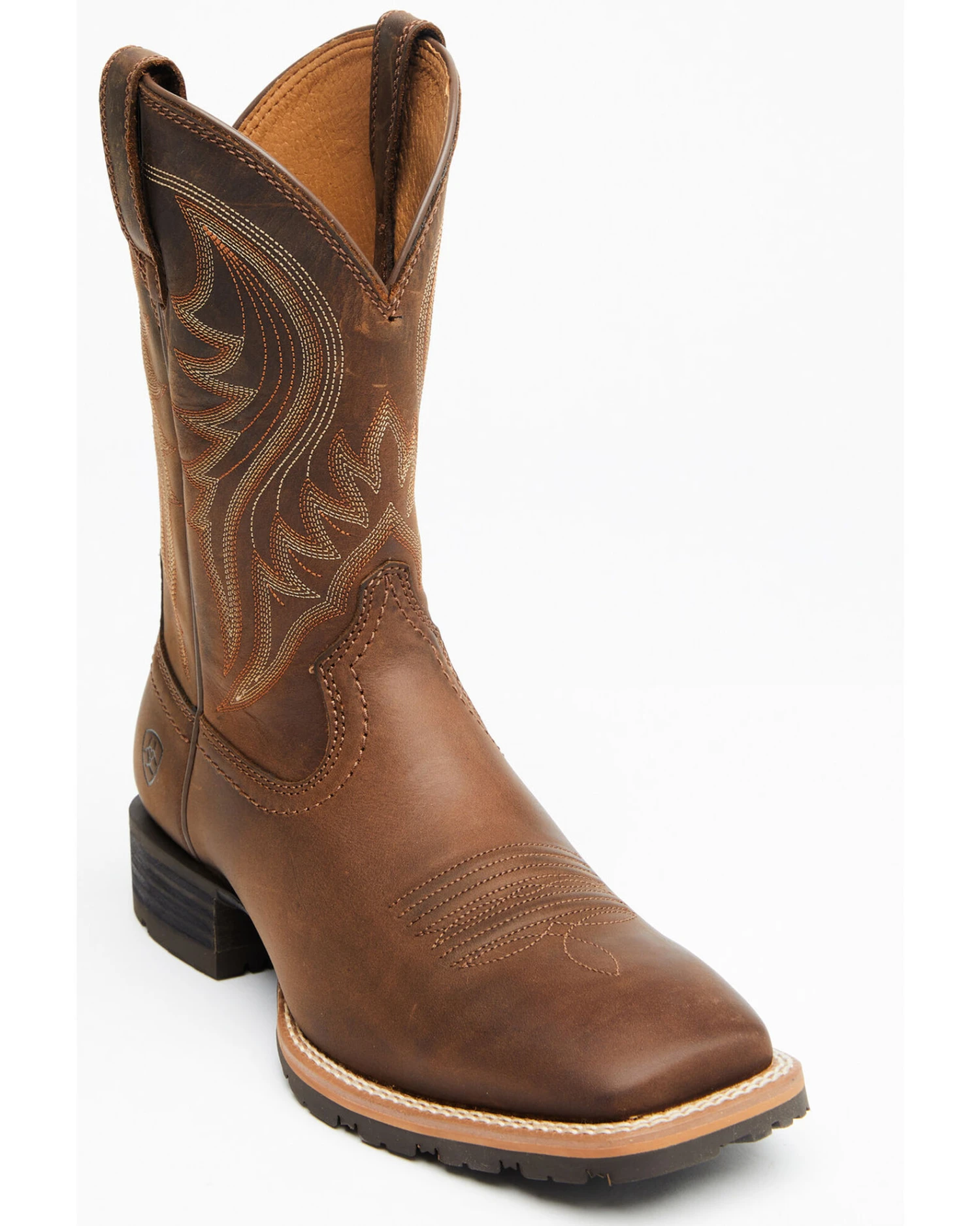 Ariat Men's Distressed Hybrid Rancher Western Performance Boots - Broad Square Toe 1 Ariat Men's Distressed Hybrid Rancher Western Performance Boots - Broad Square Toe