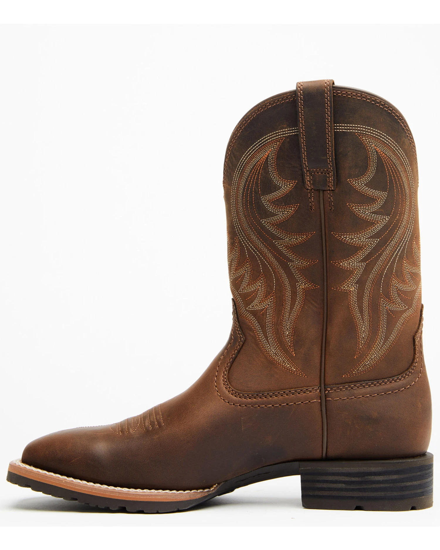Ariat Men's Distressed Hybrid Rancher Western Performance Boots - Broad Square Toe 3 Ariat Men's Distressed Hybrid Rancher Western Performance Boots - Broad Square Toe - Image 3