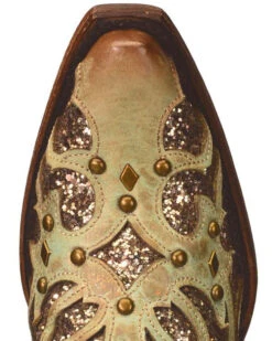 Corral Women's Mint Glitter Inlay Western Boots - Snip Toe  -EverTrail Boots Sales Store 2000239665 300 TP