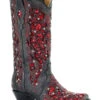 Corral Women's Crystal And Red Sequin Inlay Western Boots - Snip Toe