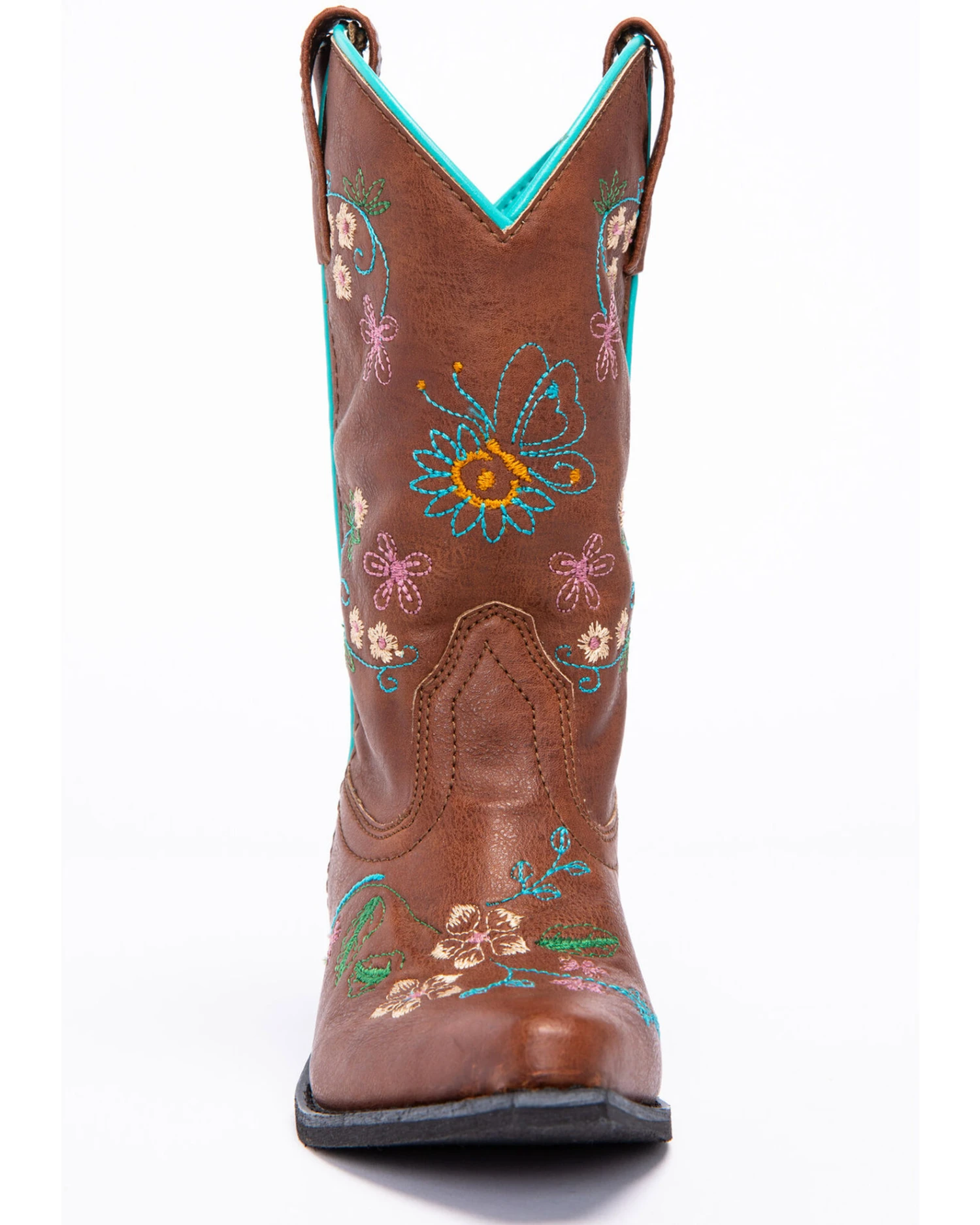 Shyanne Girls' Floral Embroidery Western Boots - Snip Toe 4 Shyanne Girls' Floral Embroidery Western Boots - Snip Toe - Image 4