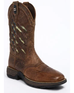 Brothers & Sons Men's Scratch American Flag Lite Performance Western Boots - Square Toe
