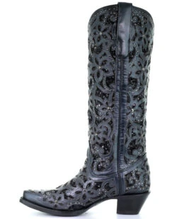 Corral Women's Floral Inlay Western Boots - Snip Toe -EverTrail Boots Sales Store 2000274387 001 P3