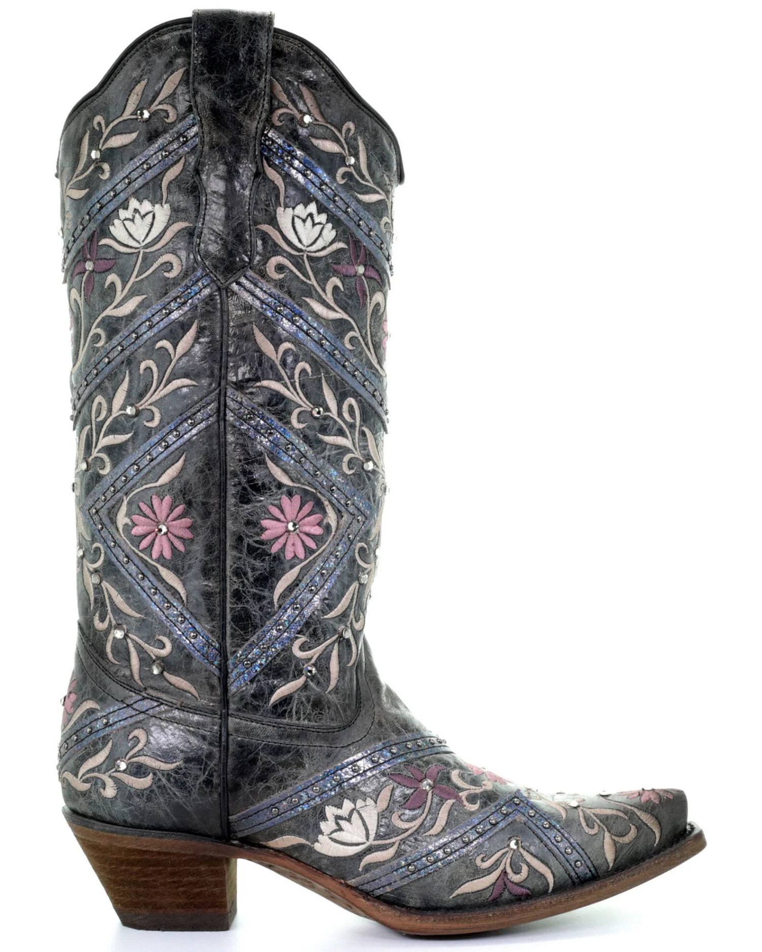 Corral Women's Floral Embroidery & Rhinestones Western Boots - Snip Toe 2 Corral Women's Floral Embroidery & Rhinestones Western Boots - Snip Toe - Image 2