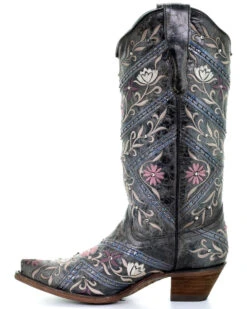 Corral Women's Floral Embroidery & Rhinestones Western Boots - Snip Toe 7 Corral Women's Floral Embroidery & Rhinestones Western Boots - Snip Toe -EverTrail Boots Sales Store 2000288724 001 P3