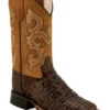 Old West Boys' Gator Print Western Boots - Broad Square Toe