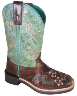 Smoky Mountain Little Girls' Wildflower Western Boots - Broad Square Toe