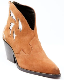Dan Post Women's Embroidered Inlay Suede Fashion Booties - Pointed Toe