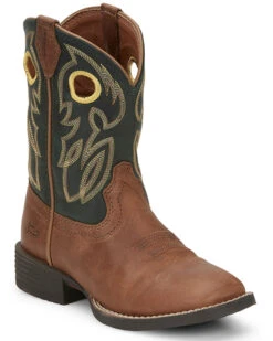 Justin Boys' Bowline Junior Western Boots - Broad Square Toe
