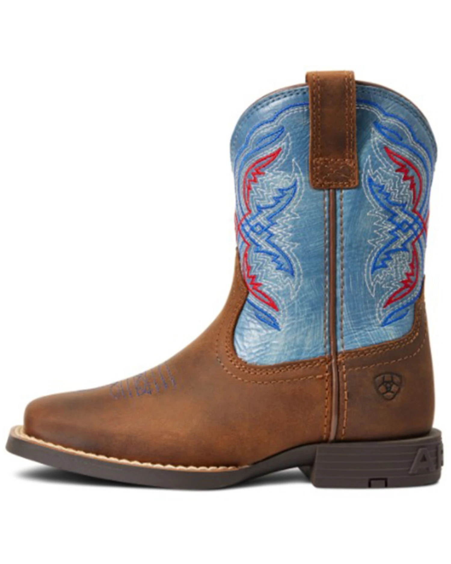 Ariat Boys' Double Kicker Easy Fit Distressed Western Boots - Broad Square Toe 2 Ariat Boys' Double Kicker Easy Fit Distressed Western Boots - Broad Square Toe - Image 2