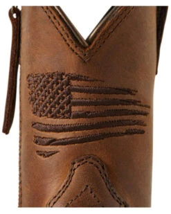 Ariat Boys' Anthem Patriot Easy Fit Distressed Brown Full-Grain Western Boot - Square Toe  -EverTrail Boots Sales Store 2000357345 200 P6