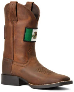 Ariat Boys' Orguillo Mexicano II Distressed Western Boot - Broad Square Toe 