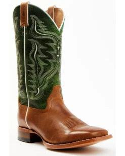 Cody James Men's Peridot Green Leather Western Boots - Broad Square Toe 