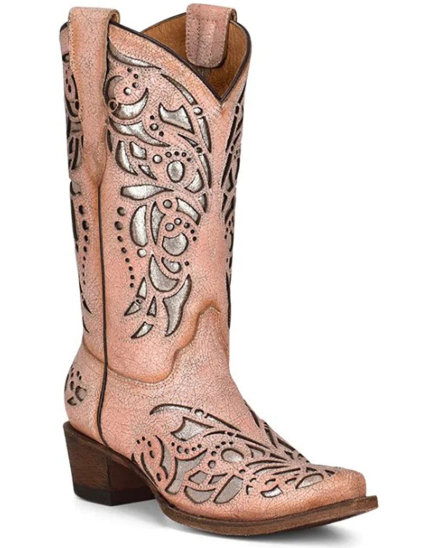 Corral Girls' Inlay & Embroidery Western Boots - Snip Toe 1 Corral Girls' Inlay & Embroidery Western Boots - Snip Toe