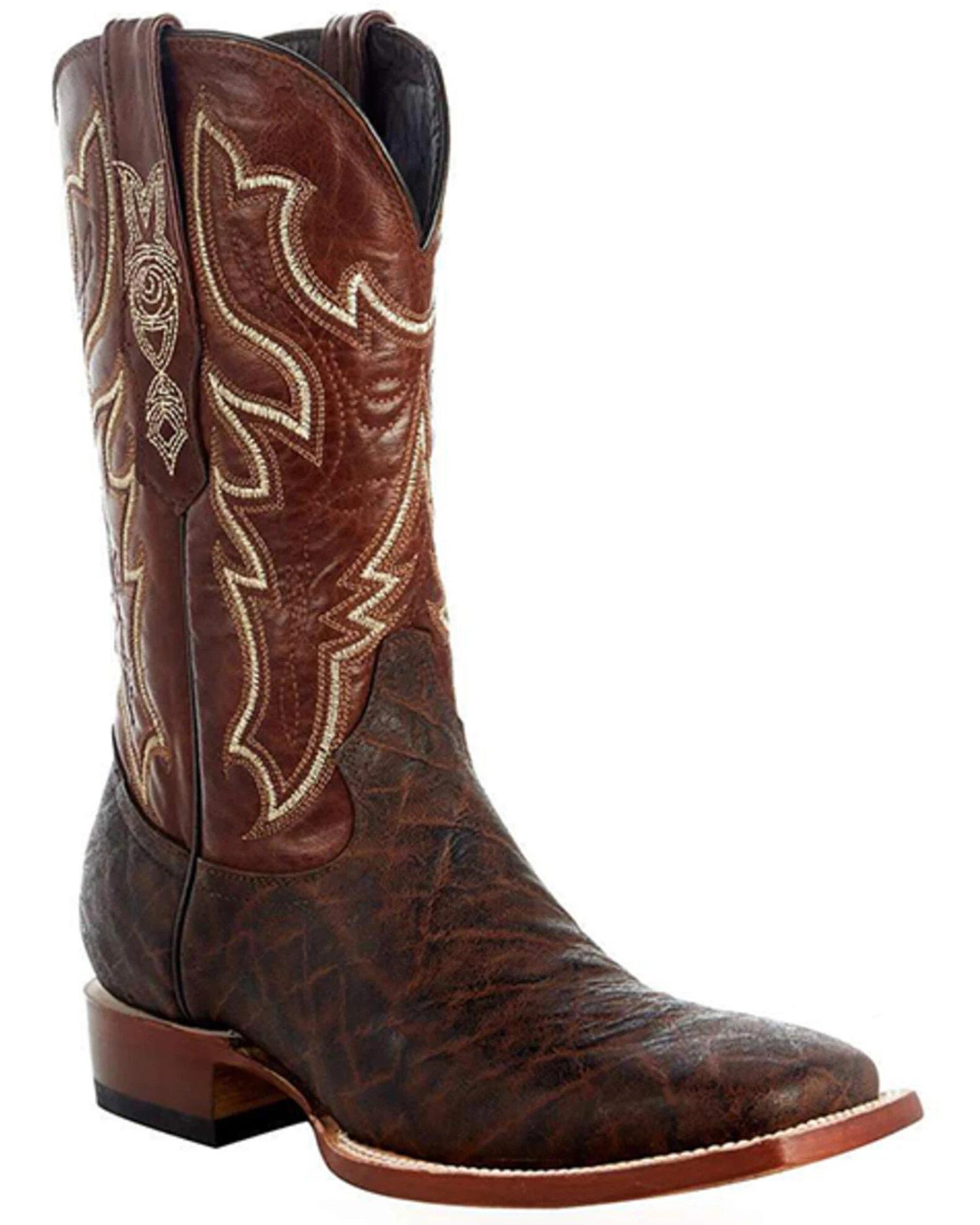 Tanner Mark Men's Exotic Elephant Print Western Boots - Broad Square Toe 1 Tanner Mark Men's Exotic Elephant Print Western Boots - Broad Square Toe