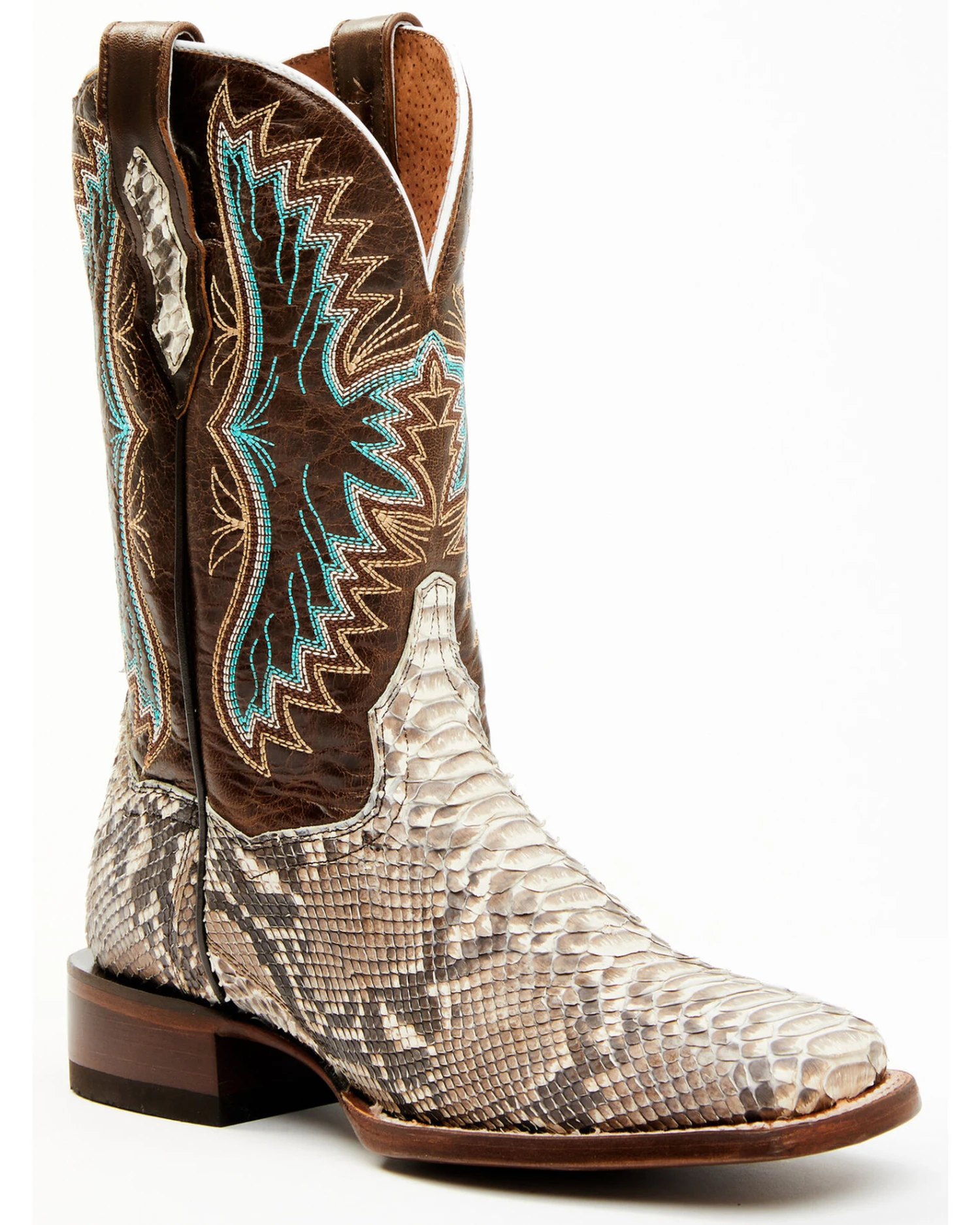 Dan Post Women's Back Cut Natural Python Exotic Western Boot - Broad Square Toe 1 Dan Post Women's Back Cut Natural Python Exotic Western Boot - Broad Square Toe