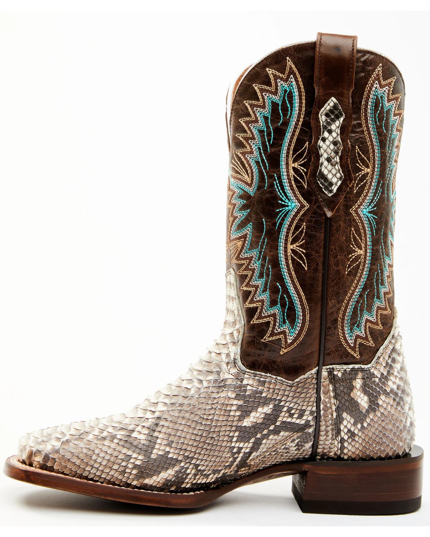Dan Post Women's Back Cut Natural Python Exotic Western Boot - Broad Square Toe 3 Dan Post Women's Back Cut Natural Python Exotic Western Boot - Broad Square Toe - Image 3