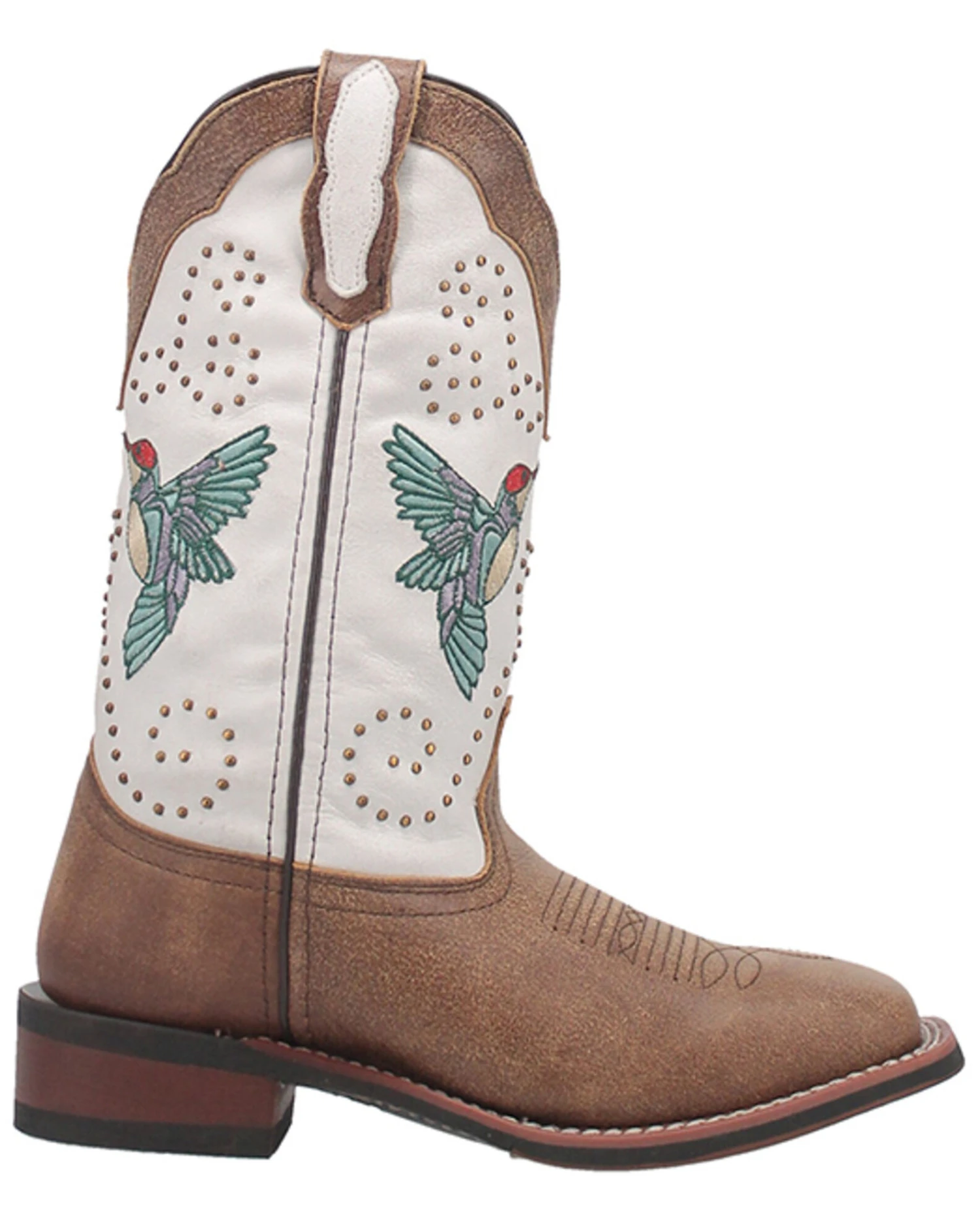 Laredo Women's 11" Hummingbird Embroidered Studded Western Performance Boots - Broad Square Toe 2 Laredo Women's 11" Hummingbird Embroidered Studded Western Performance Boots - Broad Square Toe - Image 2