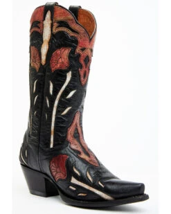 Dan Post Women's Alyssia Floral Leather Tall Western Boots - Snip Toe