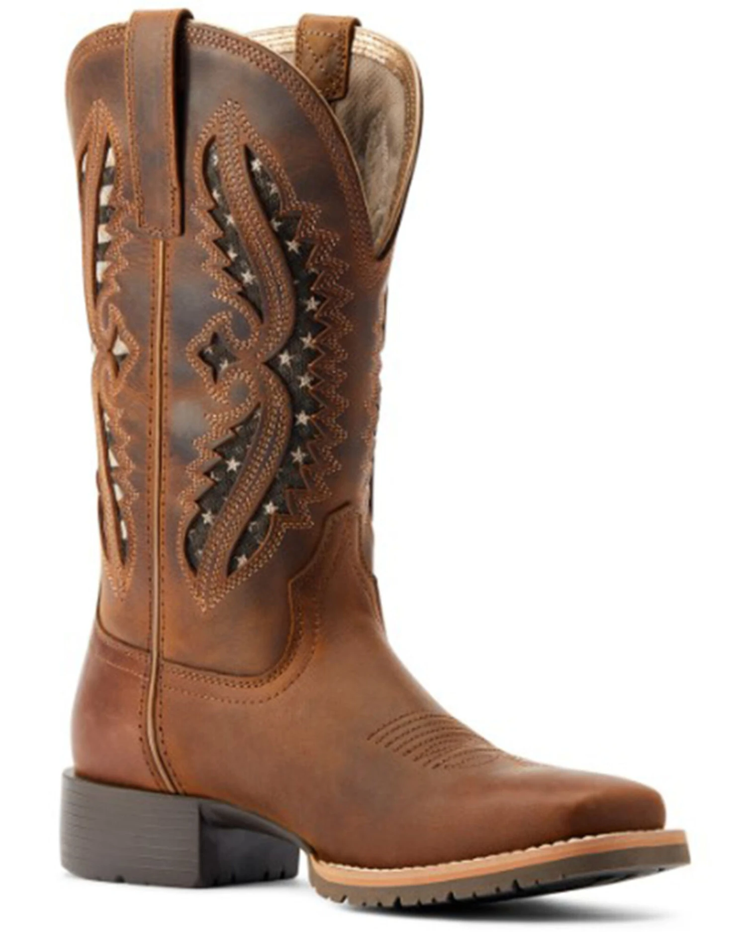 Ariat Women's Hybrid Rancher VentTEK Distressed Western Performance Boots - Broad Square Toe 1 Ariat Women's Hybrid Rancher VentTEK Distressed Western Performance Boots - Broad Square Toe