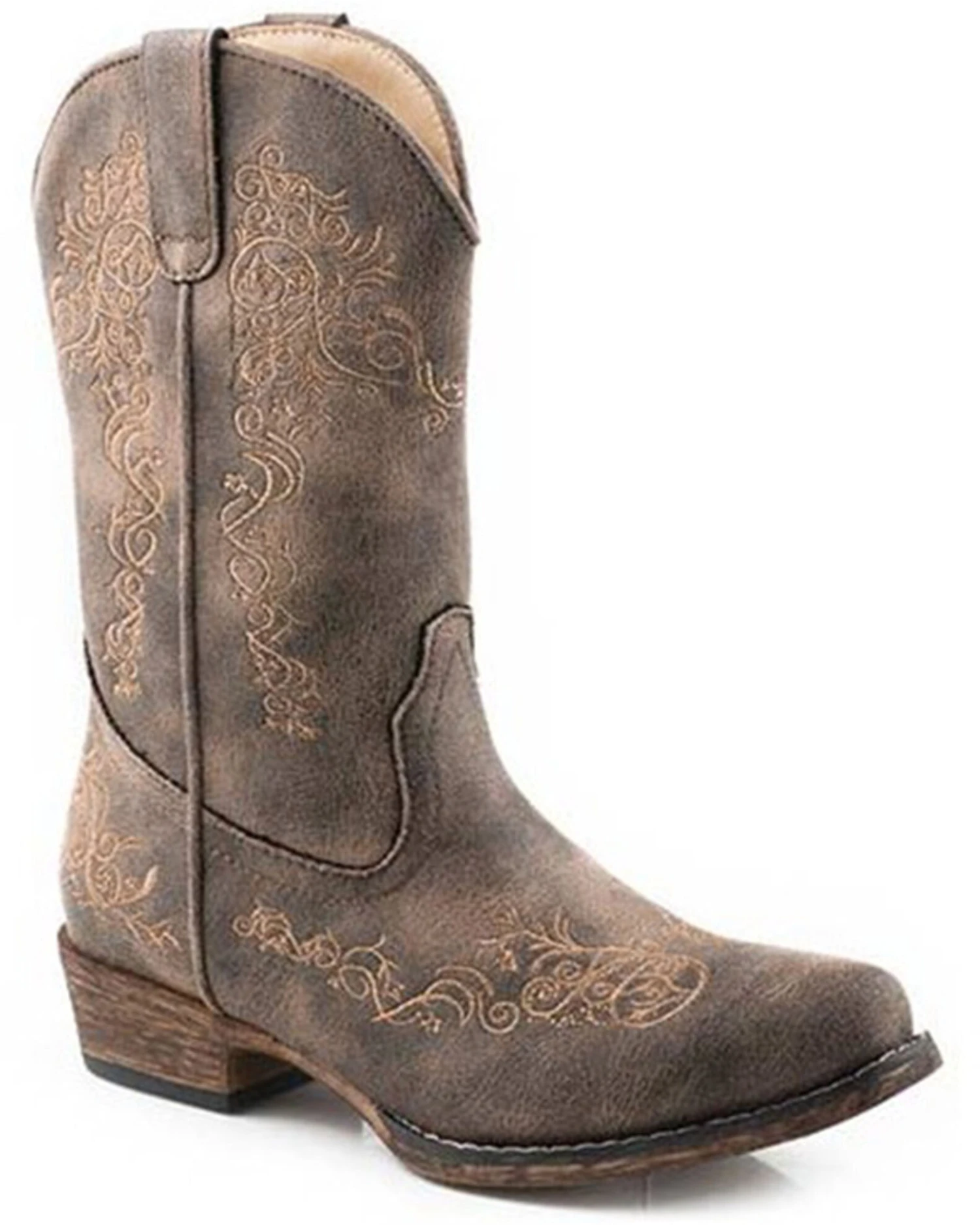 Roper Little Girls' Riley Scroll Western Boots - Snip Toe 1 Roper Little Girls' Riley Scroll Western Boots - Snip Toe