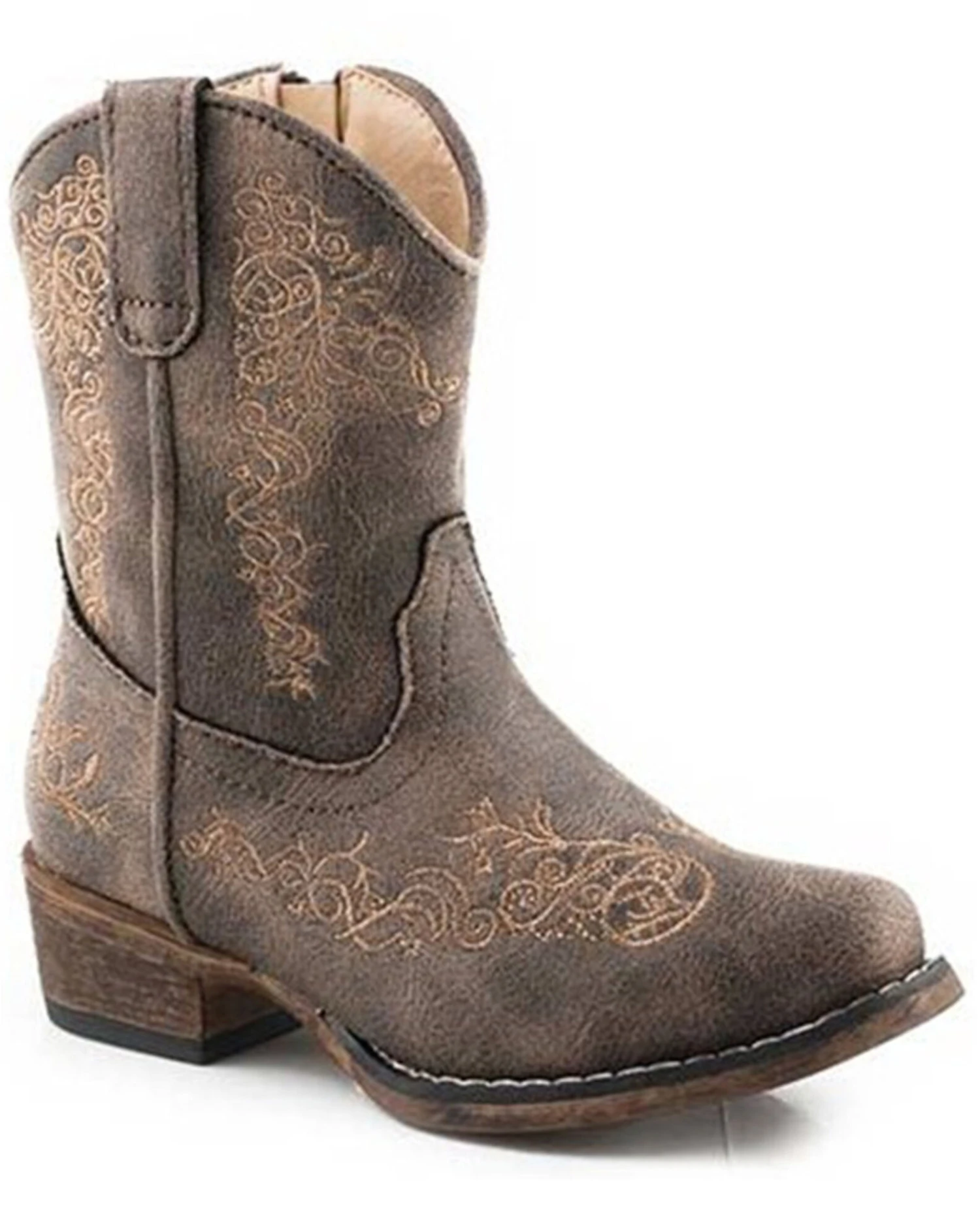 Roper Toddler Girls' Riley Scroll Western Boots - Snip Toe 1 Roper Toddler Girls' Riley Scroll Western Boots - Snip Toe