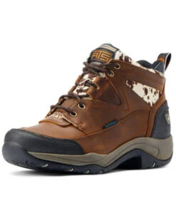 Ariat Women's Cow Print Terrain Waterproof Boots - Round Toe